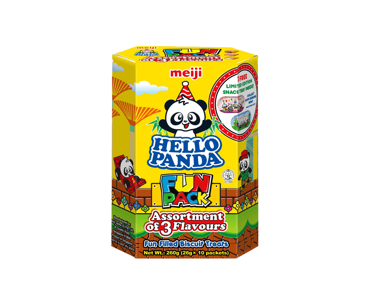 Hello Panda Assorted Fun Pack Biscuits Filling 26g x 10 pack | Kids Snack Dessert Treats