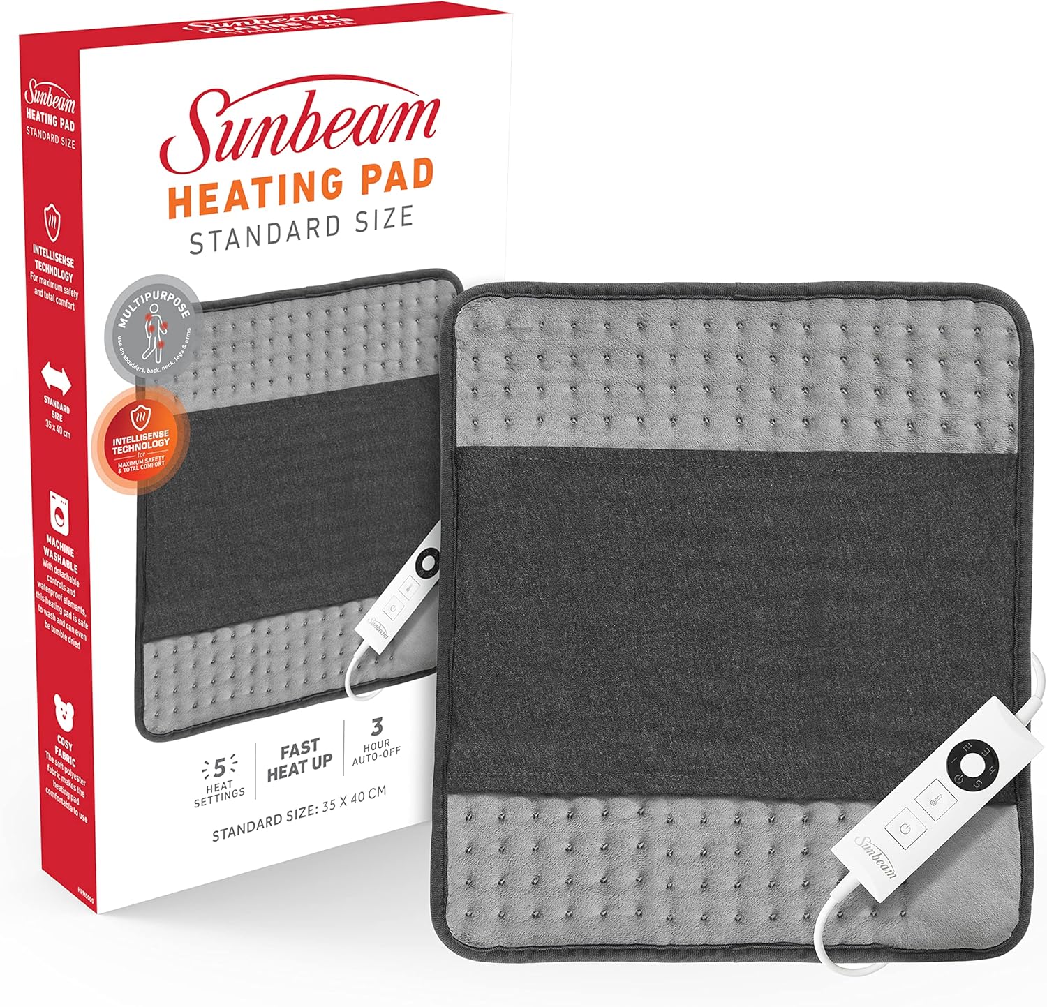 Sunbeam Electric Heating Pad Therapy Warmer Mat Neck Shoulder Back Pain Relief