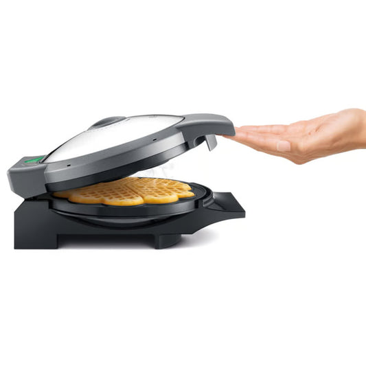 Breville Waffle Maker | Stainless Steel Heart-Shaped Scandi Waffle Machine | Breakfast Cooker Crisp Control Light Fluffy