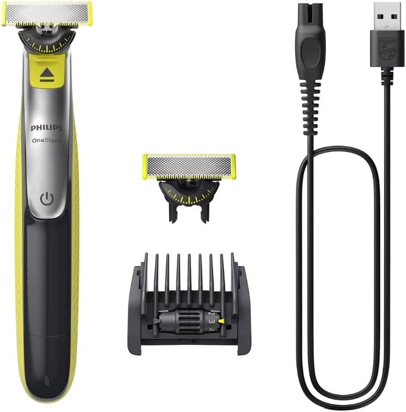 Philips Electric Beard Trimmer Men's Cordless Rechargeable Shaver with 5-in-1 Comb, Philips OneBlade