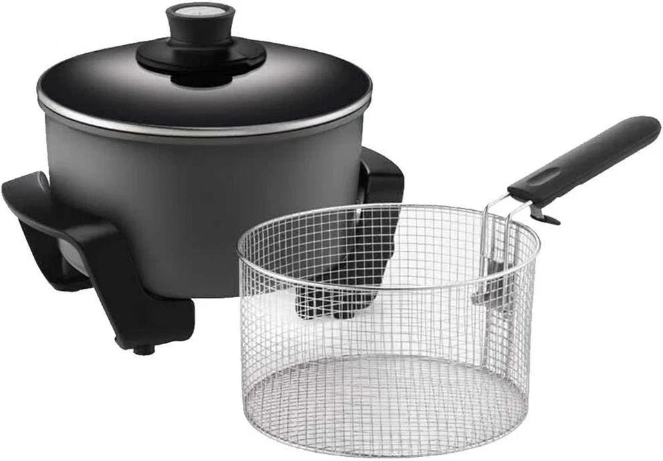Sunbeam Deep Fryer Multi-Cooker Saucepan with Lid, 5L Portable Kitchen Cooking Appliance, Hot Chips Nuggets and more