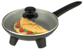 Electric Frypan 24cm Mini Frying Pan 1100W Non-Stick Cooking Portable Meal Maker