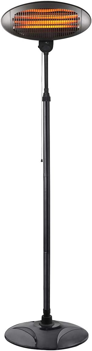 Portable Infrared Heater Outdoor Patio/Balcony Radiant Heating 210cm Electric 2000W Adjustable Height - Pull Chain Start