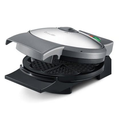 Breville Waffle Maker | Stainless Steel Heart-Shaped Scandi Waffle Machine | Breakfast Cooker Crisp Control Light Fluffy