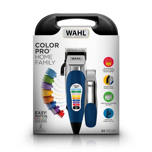 Wahl Colour Pro Home Electric Hair Clipper 24pc Haircut Kit