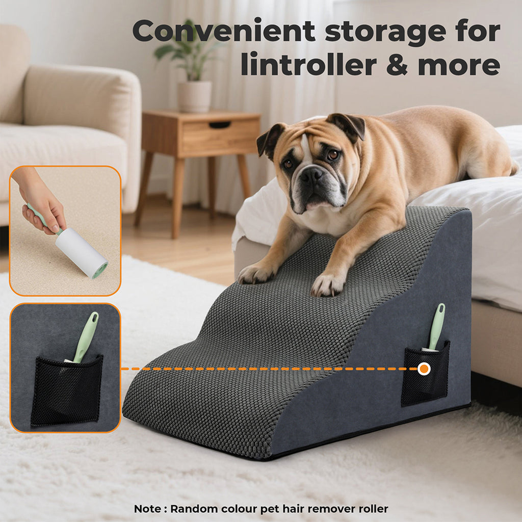 Pet Stairs Dog Cat Puppy Ramp Indoor Easy Climb Washable Cover Small Pet Older Injured Animal Ramp
