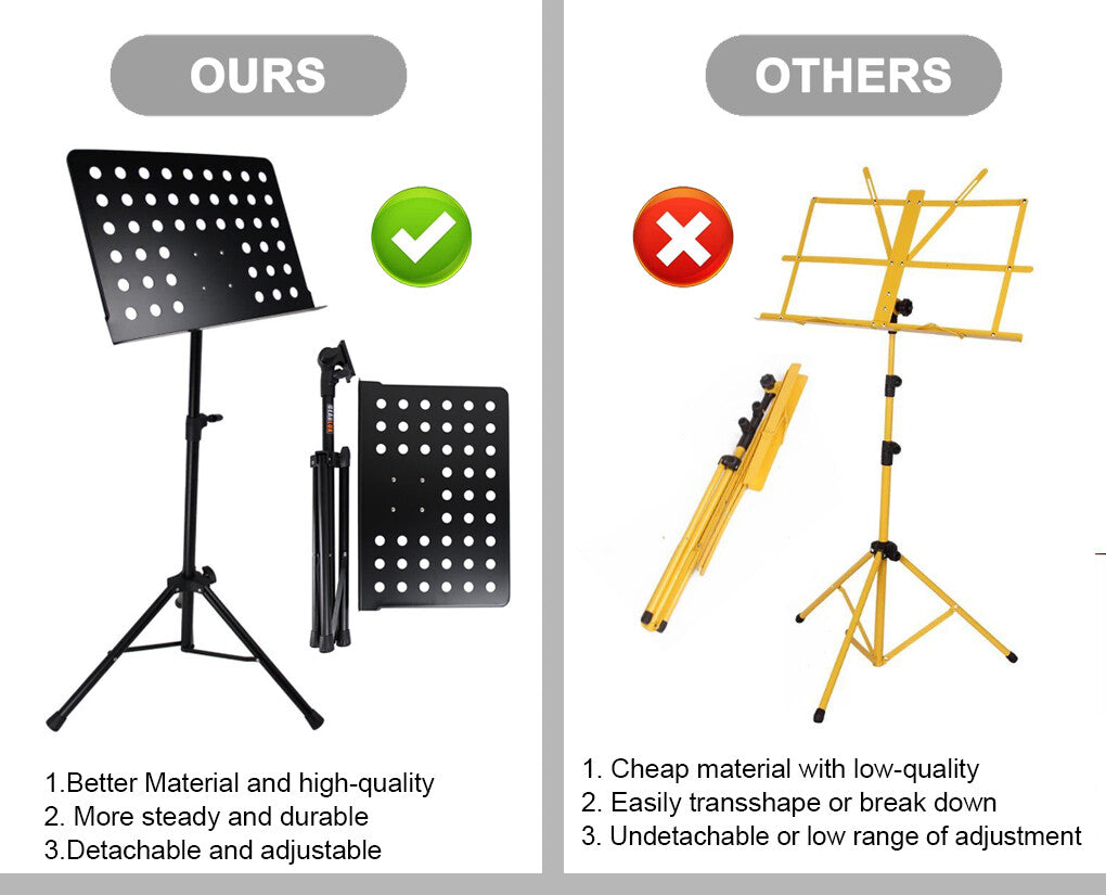 Sheet Music Stand Lecturn Traditional Instrument Adjustable Folding Professional Large Musicians