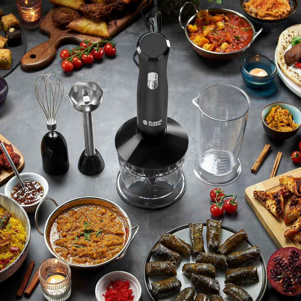 Russell Hobbs Food Processor | Hand Mixer Whisk Puree | Electric Blender Puree Chopper Whisk