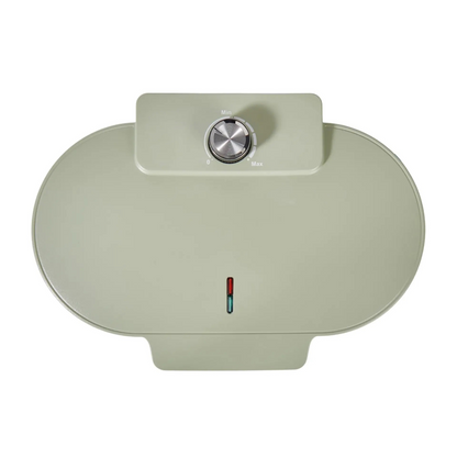Davis & Waddell Electric Non Stick Double Waffle Maker | Grill and Toaster | Green