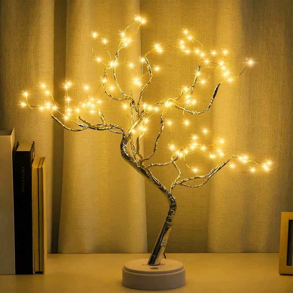 108 LED USB Tree Night Light Fairy Wire Desk Table Room Lamp Party Decor Bedside