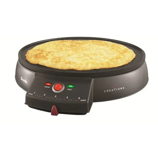 Breville Crepe Maker | Electric Kitchen Heated Flat Hot Plate Crepe Pancake Pikelet Cooker Machine