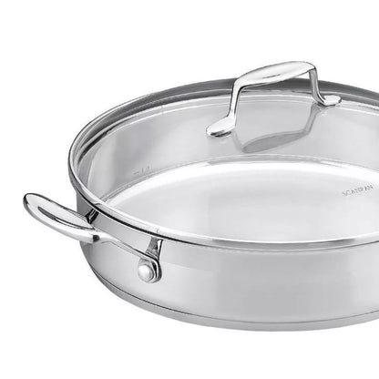 Scanpan 28cm Stainless Steel Frypan Fry Frying Saute Pan Oven Safe w/ Glass Lid
