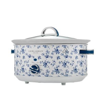 Laura Ashley 6.5L Slow Cooker | Soup Stew Casserole Curry Pudding Maker | 3 Heat Overnight Cooker Family Meal Maker