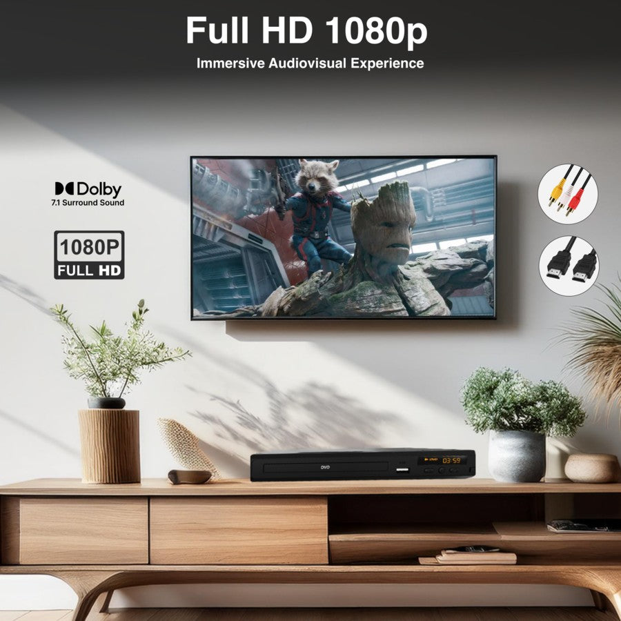 Laser Multi Region Free DVD Player | Movie Video HD HDMI  Composite USB W/ Remote