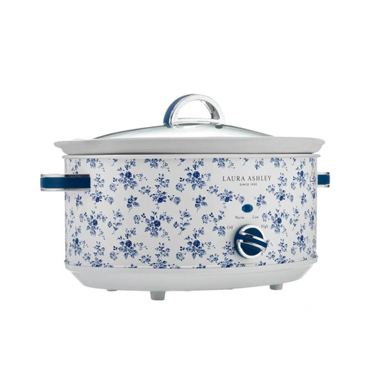 Laura Ashley 6.5L Slow Cooker | Soup Stew Casserole Curry Pudding Maker | 3 Heat Overnight Cooker Family Meal Maker
