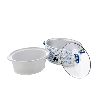 Laura Ashley 6.5L Slow Cooker | Soup Stew Casserole Curry Pudding Maker | 3 Heat Overnight Cooker Family Meal Maker