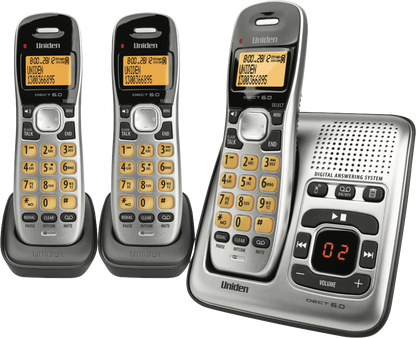 Uniden 3 Handset Cordless NBN Phone | Home Office Telephone with Answering Machine, Speakerphone, Caller ID