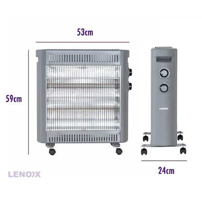 Lenoxx Indoor Heater 2200W | Infrared Radiant 2 Heat | Bedroom Lounge Heating Warmer