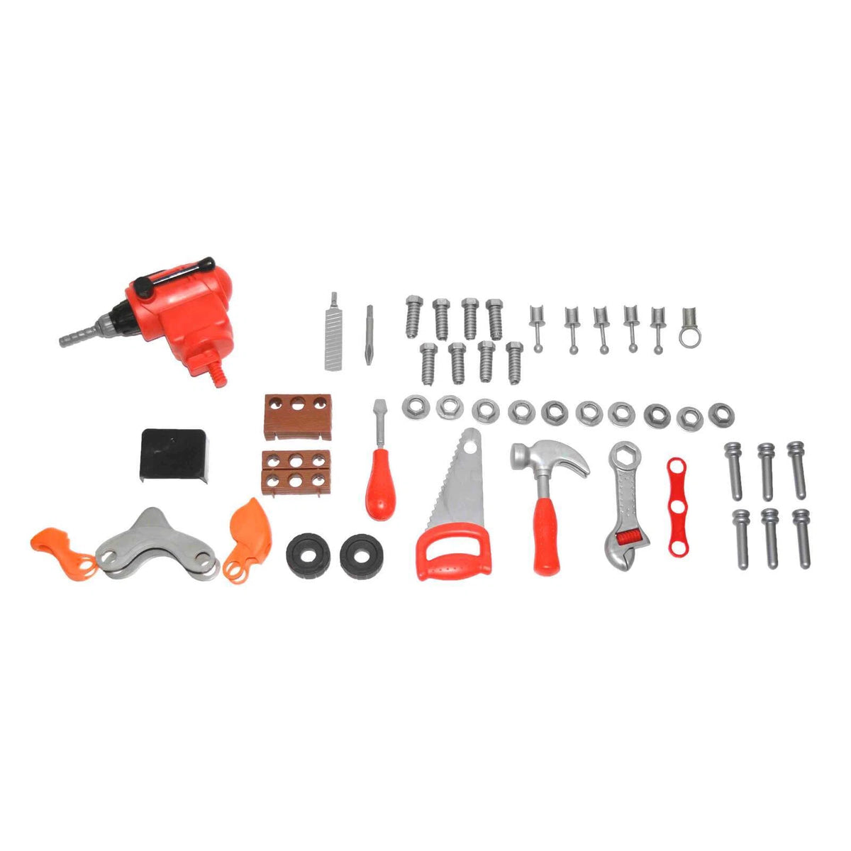 Kids Pretend Workbench | Boys Toddler Preschool Toys Construction Set with Nails, Saw, Spanner, Drill