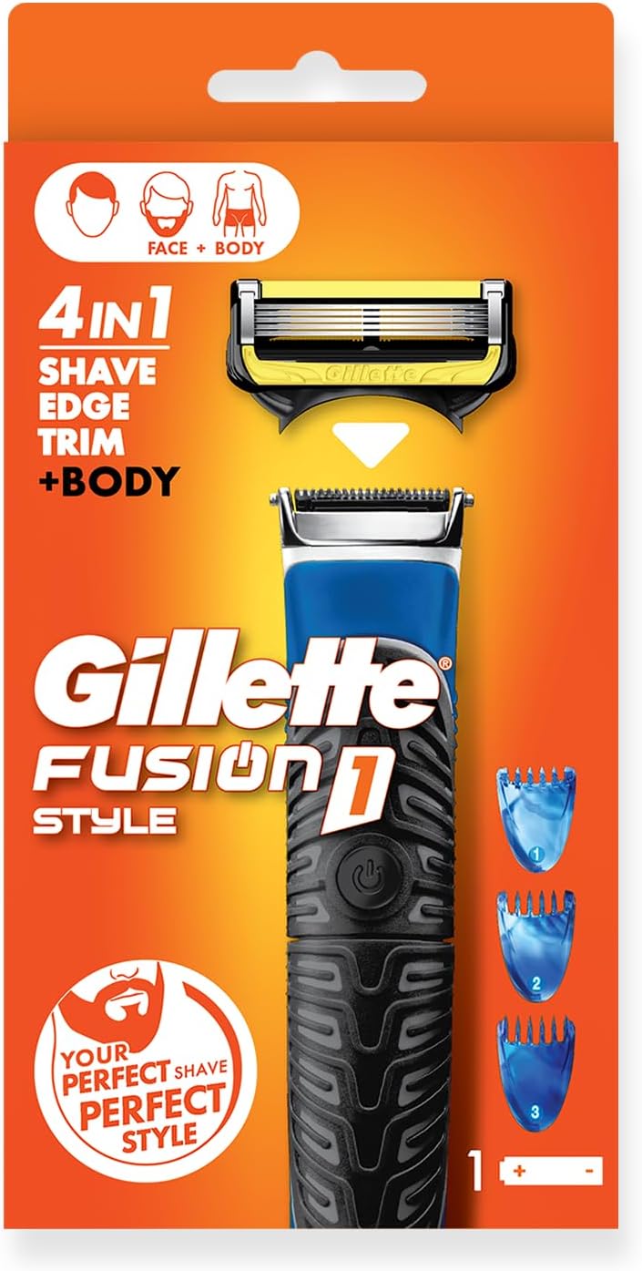 Gillette Fushion Electric 4-in-1 Trimmer, Shave, Edge, Trim and Body Shaver Hair Remover Clipper