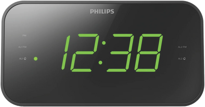 Philips Bedside Alarm Clock | Large LED Display 20 FM Radio Stations