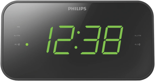 Philips Bedside Alarm Clock | Large LED Display 20 FM Radio Stations