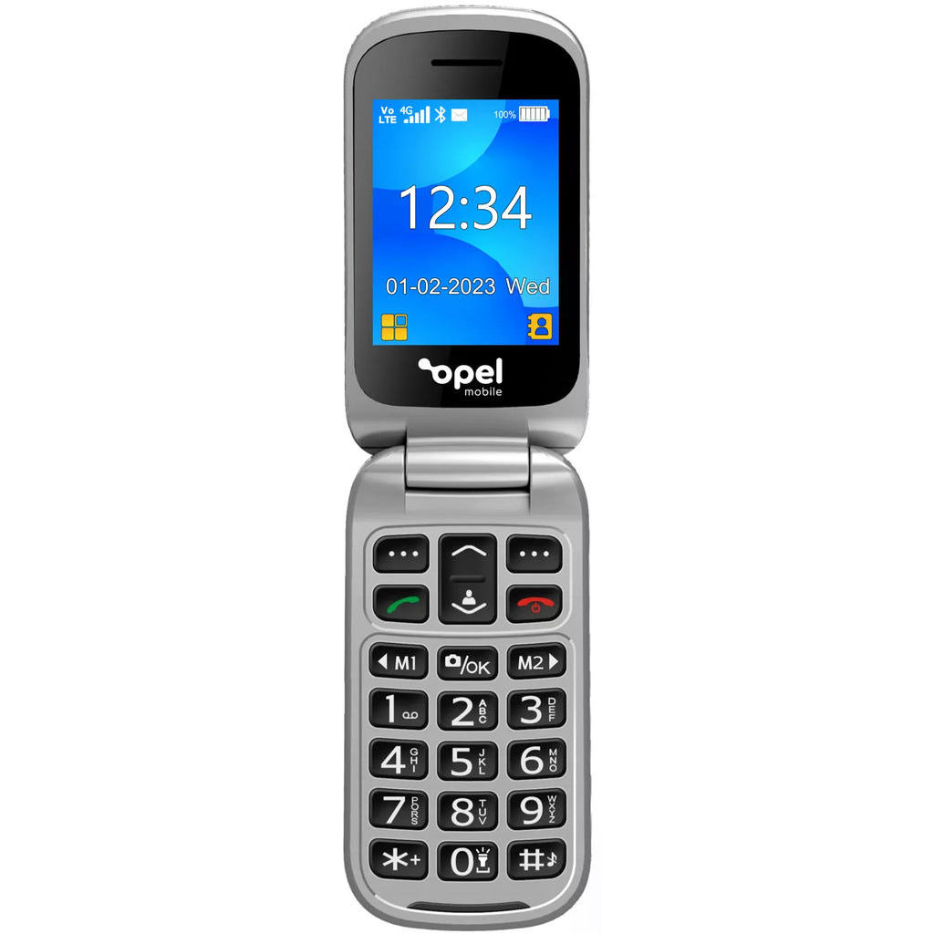 OPEL Flip Phone 4G Unlocked | FM Radio SOS Emergency Button Flashlight Alarm Hearing Aid Compatible