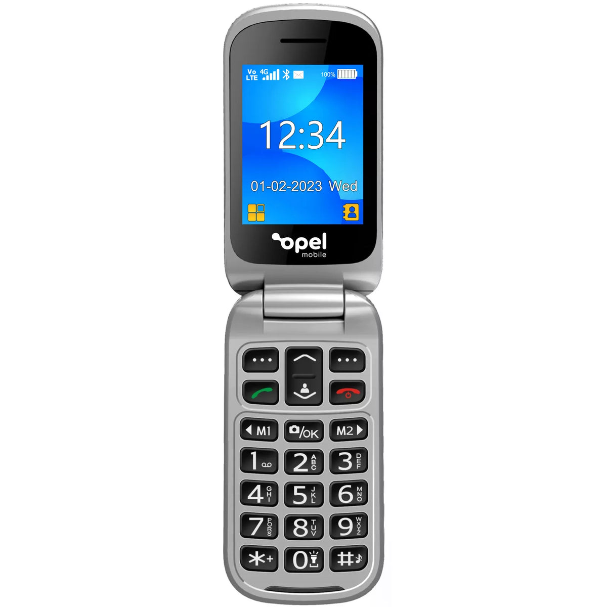 OPEL Flip Phone 4G Unlocked | FM Radio SOS Emergency Button Flashlight Alarm Hearing Aid Compatible