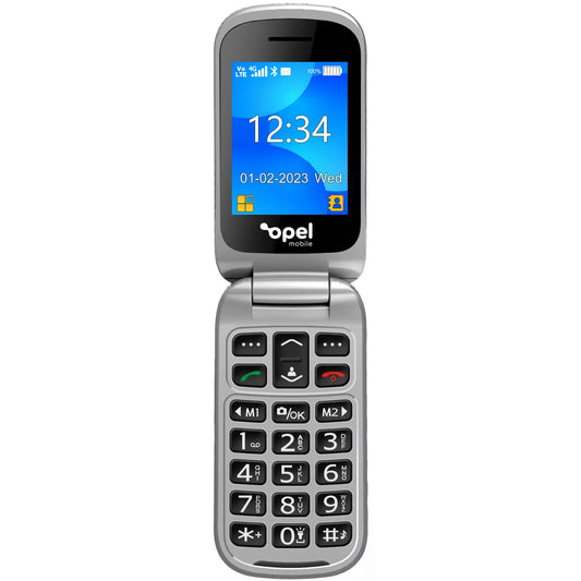 OPEL Flip Phone 4G Unlocked | FM Radio SOS Emergency Button Flashlight Alarm Hearing Aid Compatible