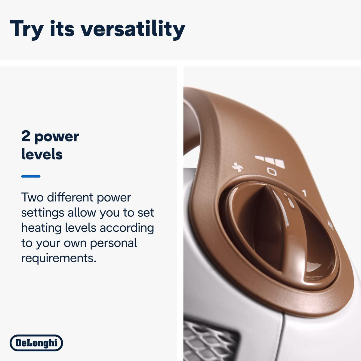De'Longhi Capsule Fan Heater | Self-Regulating Ceramic Heater| Mini Fan Heater | Portable Heater with Handles | Desk Heater |1800W