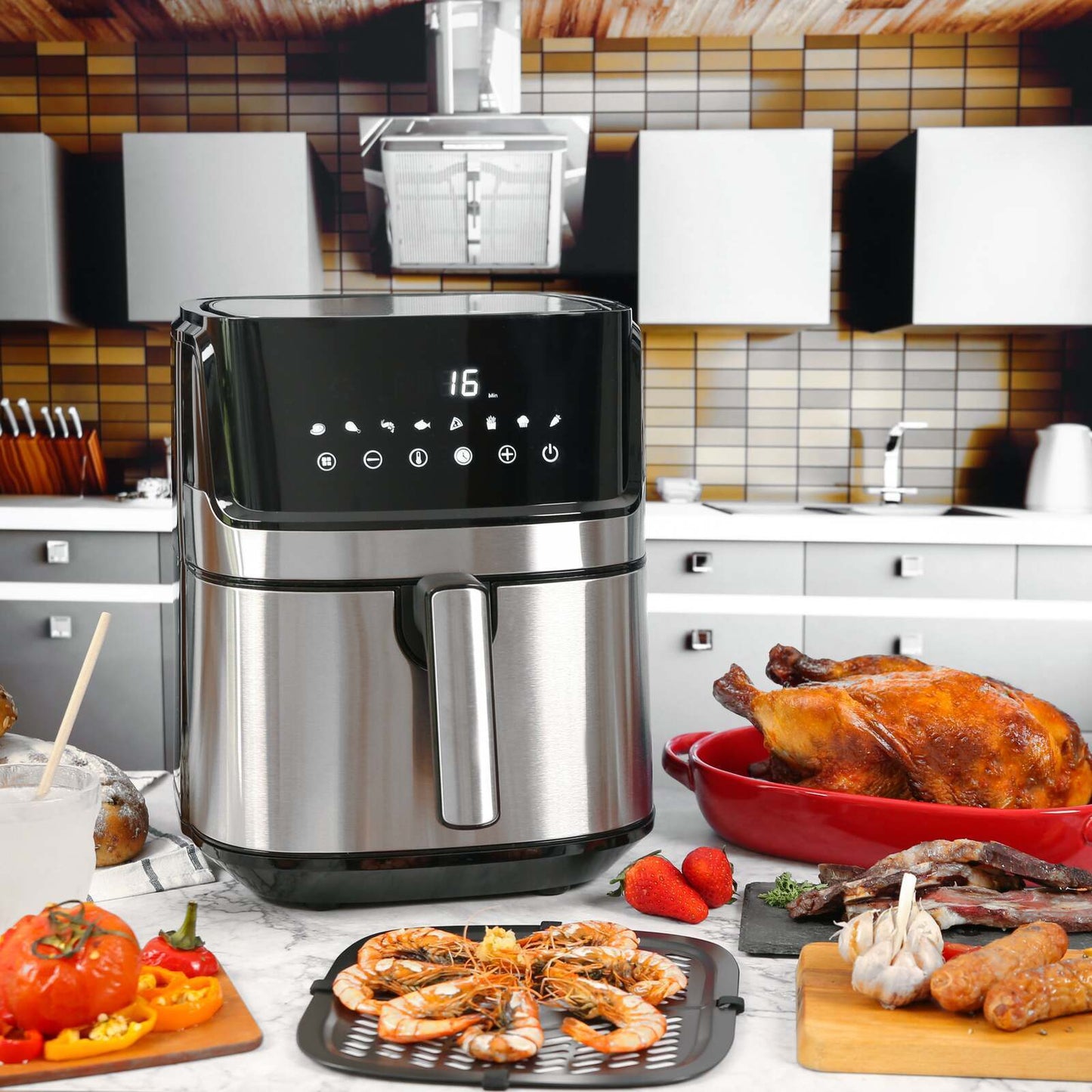 7L Digital Stainless Steel Air Fryer 1700W - Healthy Choice