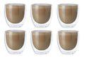 6x Hot Cold Drink Beverage Cups Mugs Double Wall Tea Coffee Espresso Latte Cappuccino Water Cocktail Mocktail 250ml