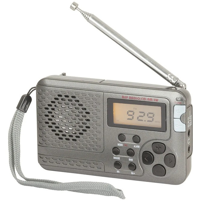 Digitech FM/MW/SW Pocket Radio | Portable Music Player FM MW SW Bands | Alarm Clock