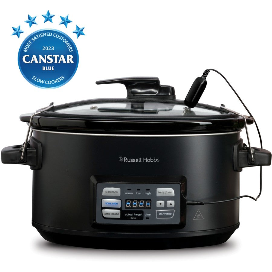 Russell Hobbs Slow Cooker & Sous Vide | Meat Vegetable Stew Curry Pasta Maker | 6L Ceramic Bowl
