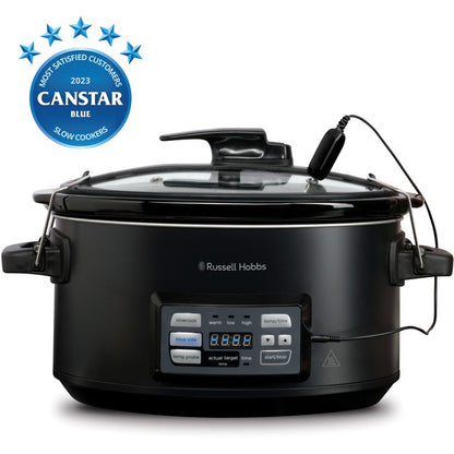 Russell Hobbs Slow Cooker & Sous Vide | Meat Vegetable Stew Curry Pasta Maker | 6L Ceramic Bowl