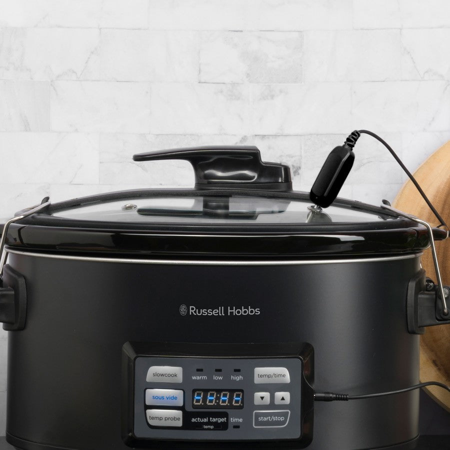 Russell Hobbs Slow Cooker & Sous Vide | Meat Vegetable Stew Curry Pasta Maker | 6L Ceramic Bowl