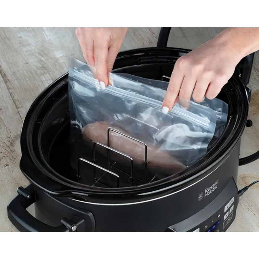 Russell Hobbs Slow Cooker & Sous Vide | Meat Vegetable Stew Curry Pasta Maker | 6L Ceramic Bowl