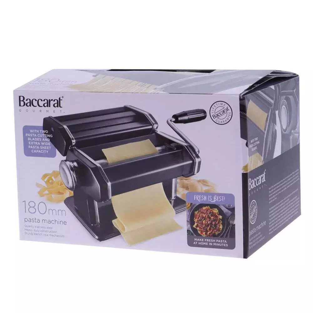Baccarat Pasta Maker | Fresh Homemade Spaghetti Fettucini Roller | Manual Machine Cutter Stainless Steel