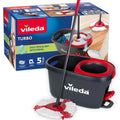 Vileda Microfibre Mop and Bucket Set Plastic Dirty Water Bucket, Easy Wring Spin Mop, Bathroom Kitchen Home Cleaner