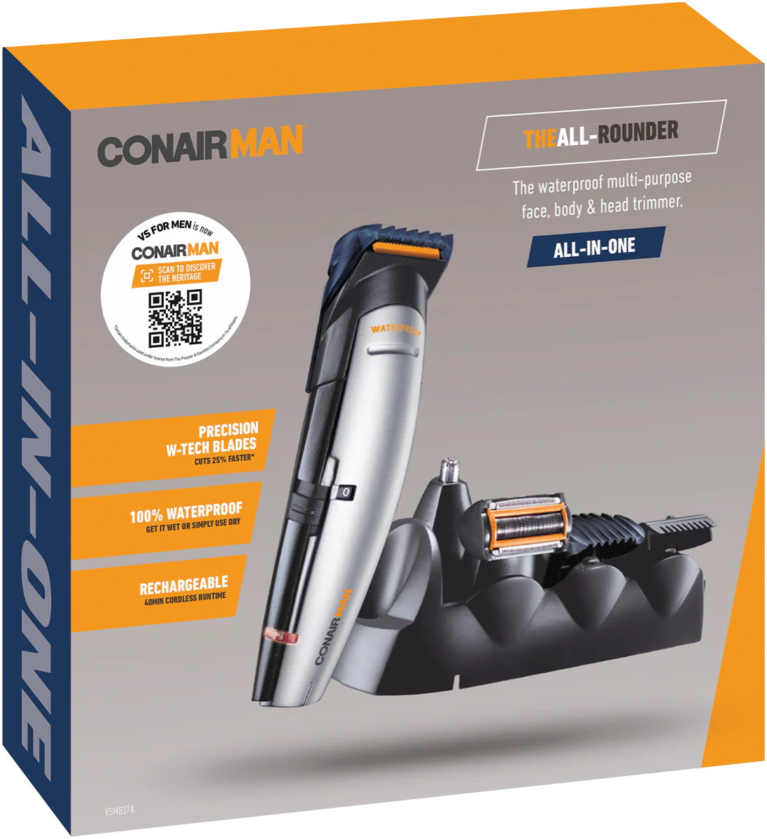 Conair All-In-One Men's Cordless Groomer | Cord Fee Shaver Razor Rechargeable Clipper Beard Trimmer