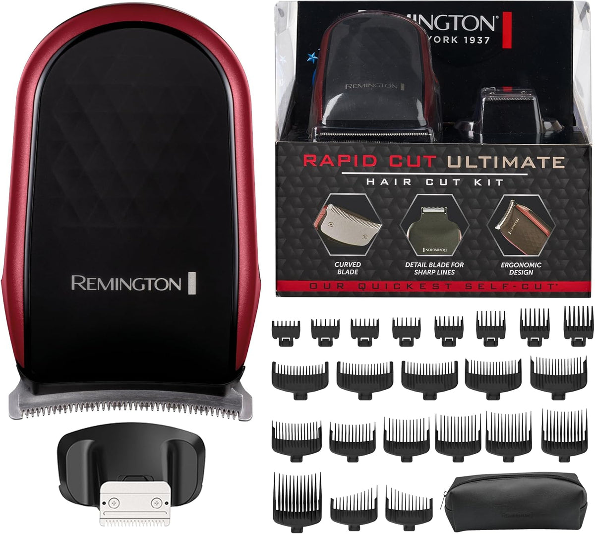 Remington DIY Self-Cut Hair Clipper CurveCut Precision Hair Trimmer Self-Cutting Home Barber Ultimate Haircut Set