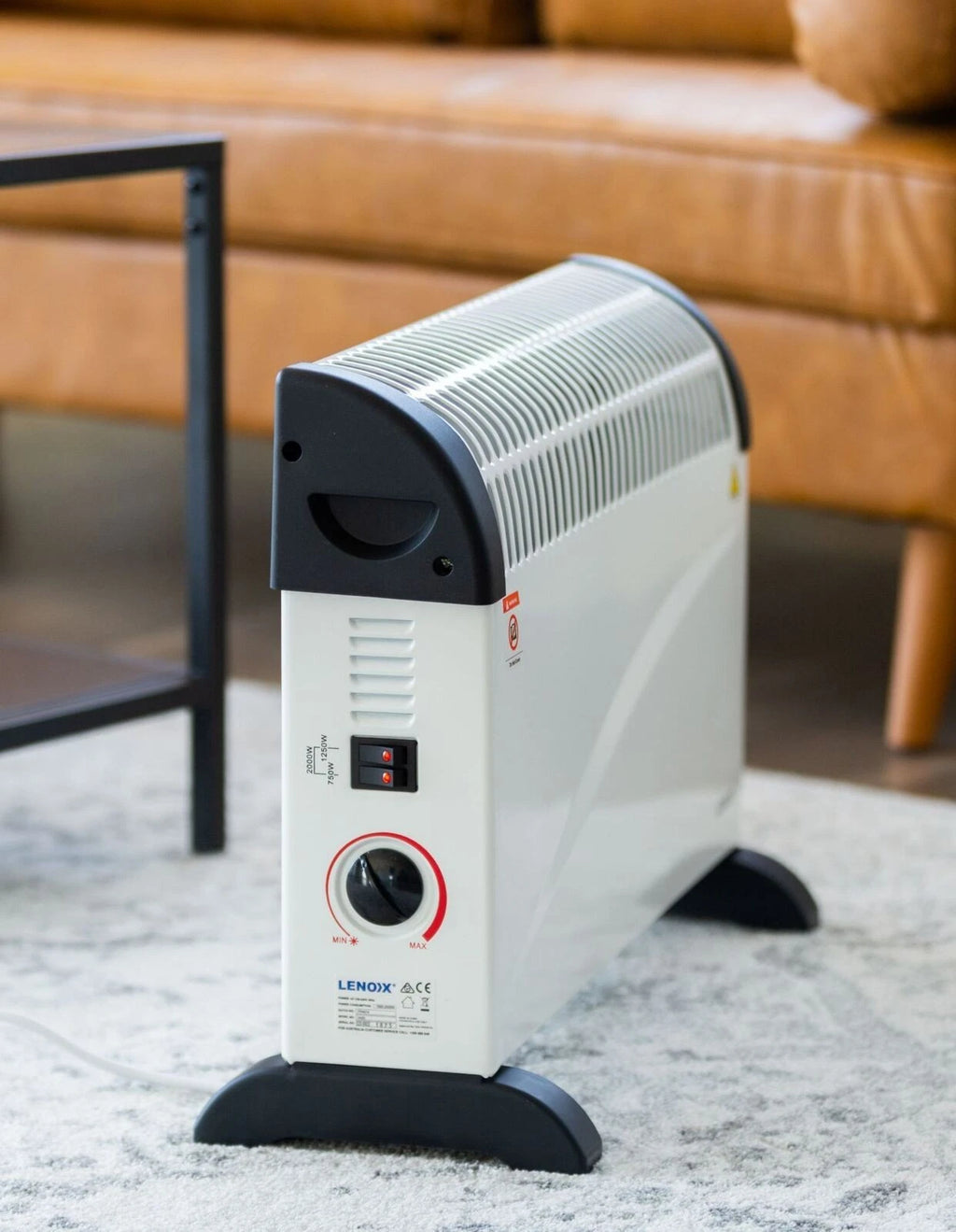 Portable Heater 3 Heat Indoor Bedroom Lounge Convector Heater Adjustable Thermostat 2000W