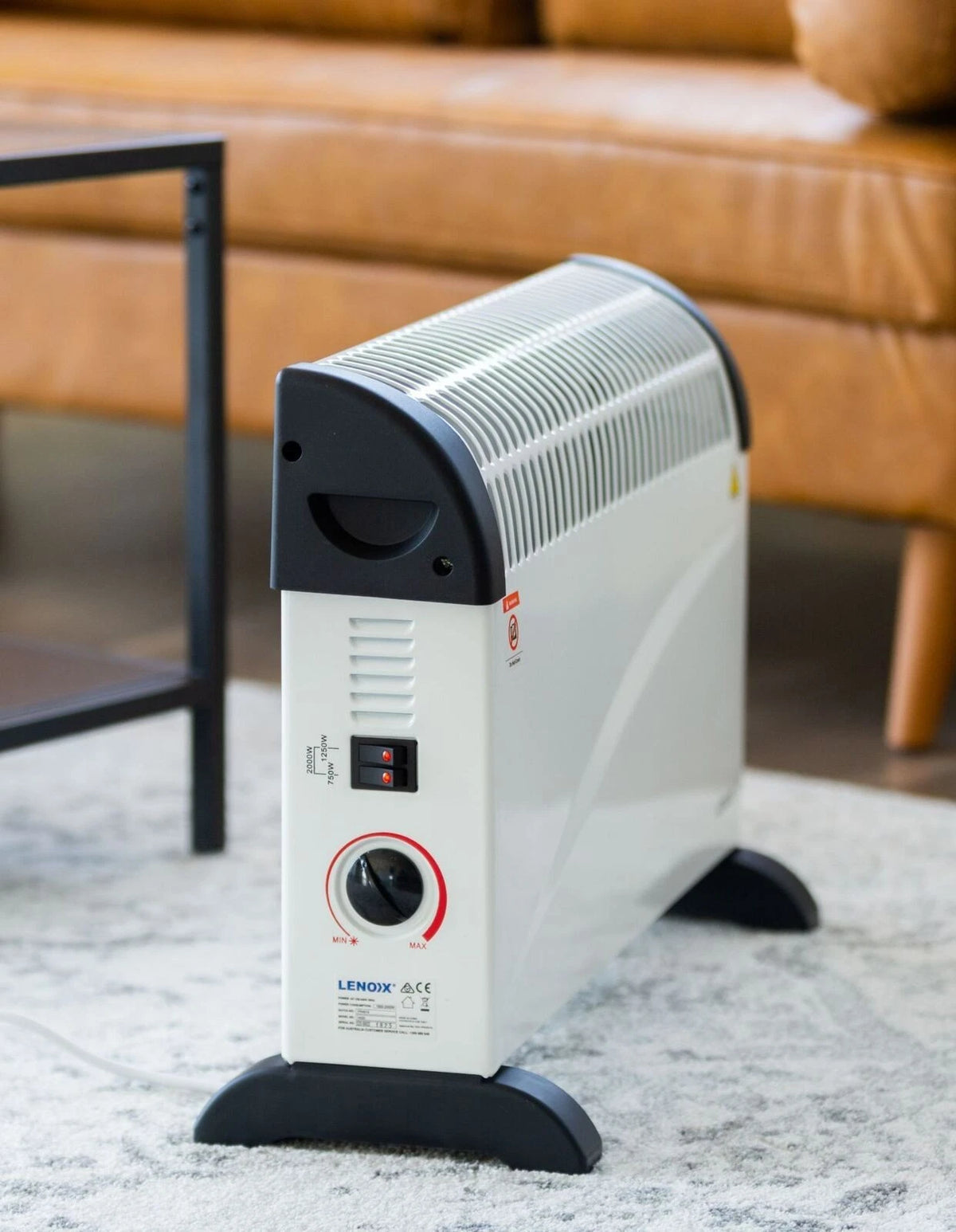 Portable Heater 3 Heat Indoor Bedroom Lounge Convector Heater Adjustable Thermostat 2000W