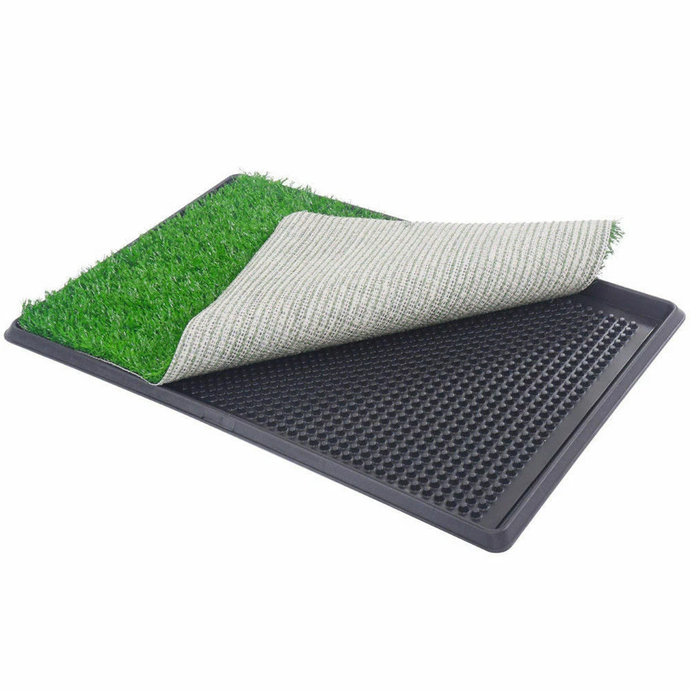Pet Dog Cat Indoor Artifical Grass Mat | Indoor Pet Toilet Poo Wee Urine Collection Tray Set