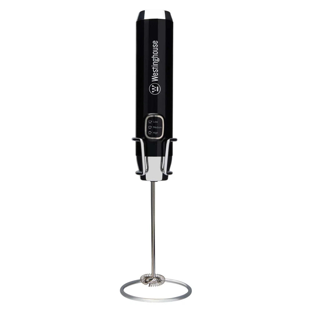 Westinghouse Milk Frother USB Rechargeable 3 Speed Frothing Machine Rich Creamy Foam Maker - Stainless Steel Whisk