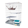 M-Pets Ferret & Puppy Iron Cage | 2-Tier Play House with Hammock & Ramp | 120x92cm | Spacious and Durable Cage