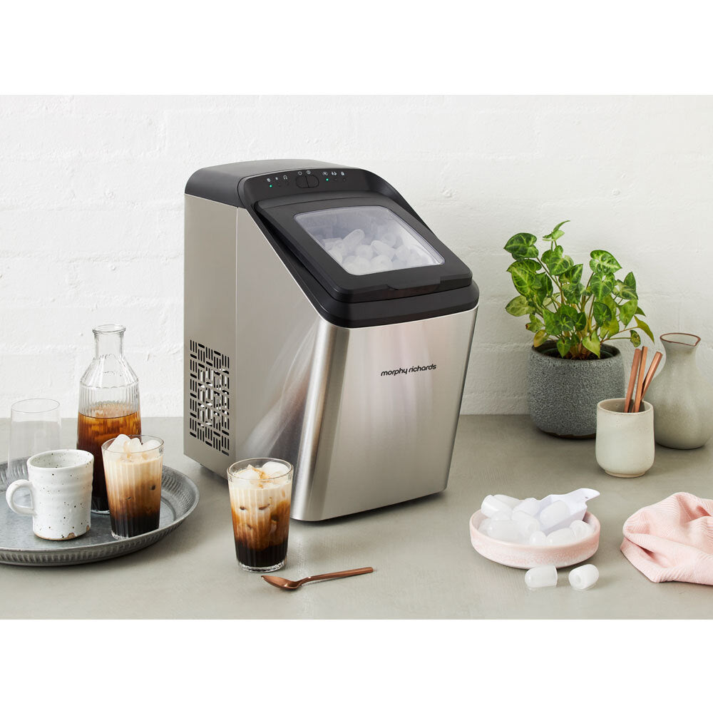Countertop Ice Maker | Morphy Richards 1.8kg | Daily Ice Output | Stainless Steel Ice Machine 2.8L