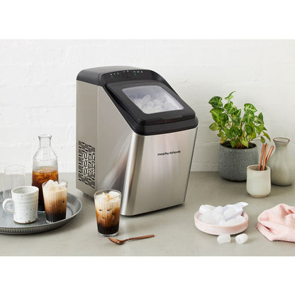 Countertop Ice Maker | Morphy Richards 1.8kg | Daily Ice Output | Stainless Steel Ice Machine 2.8L