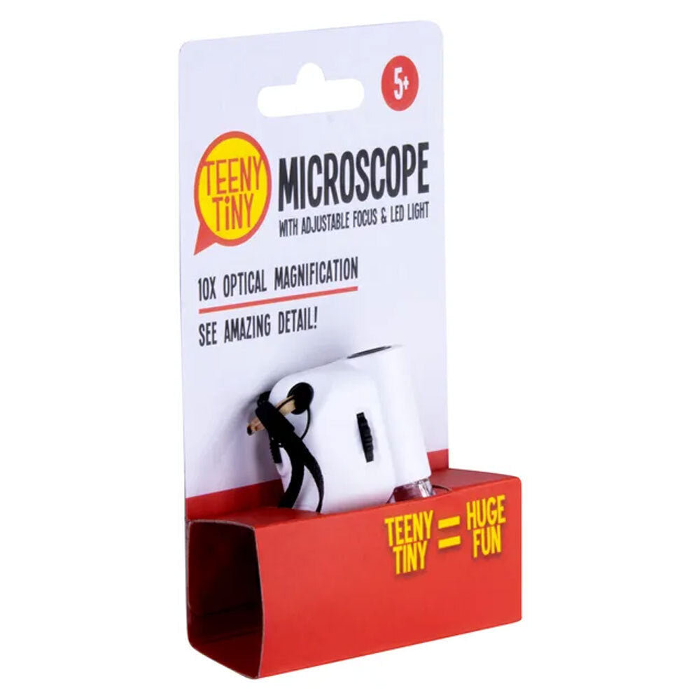 Mini Microscope w/LED Light/Adjustable Focus | Kids Toy | 10X Optical Zoom