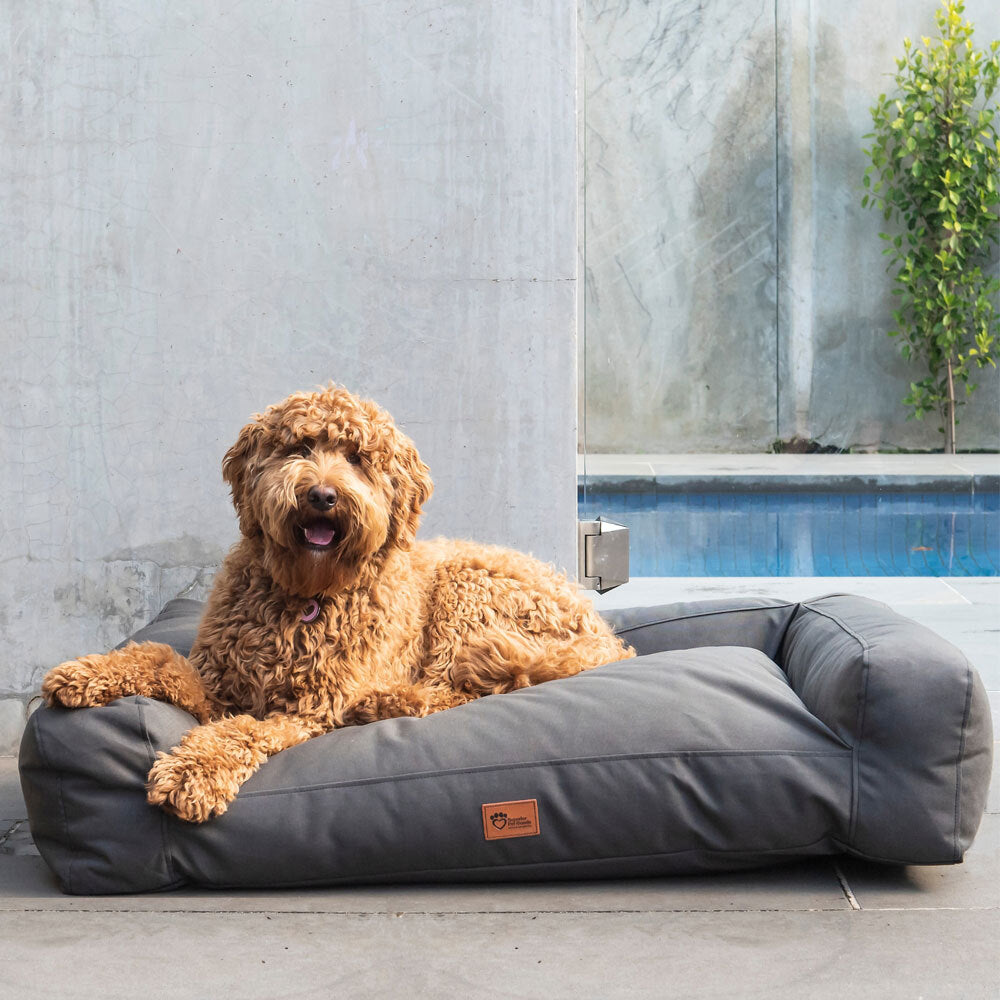 Superior Pet Goods 156x102cm | Large Dog Bed Scooby Canvas Sofa Cushion Charcoal
